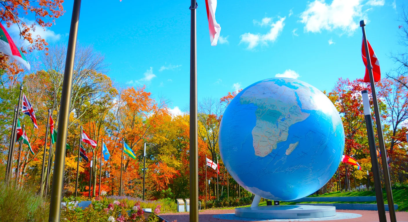 The Babson World Globe at Babson College in Wellesley, Massachusetts