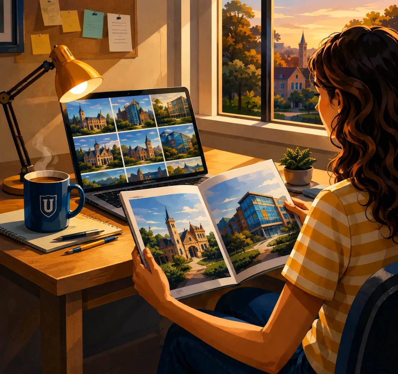 A prospective student exploring a college campus to decide if it is the right fit