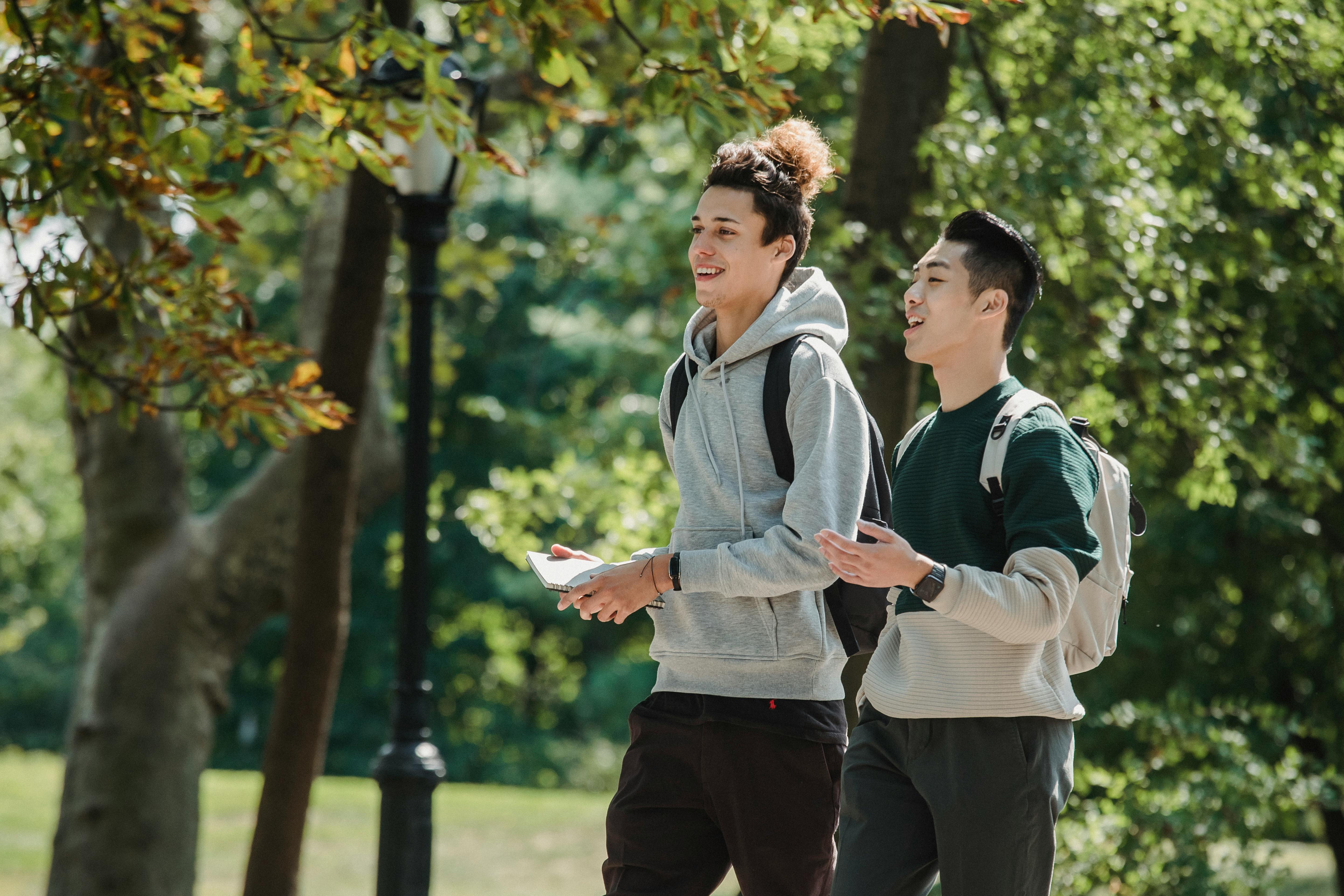 A SchoolScoops student guide leading a personalized campus tour